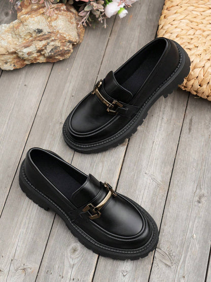 Women'S British Style Black shoes 